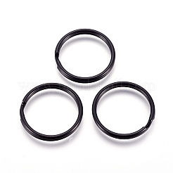 アイアン製キーリング  キーホルダー留め金のパーツ  ブラック  28mm  内径：24mm&nbsp;IFIN-WH0050-01D