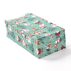 クリスマステーマ長方形紙袋  ハンドルなし  ギフト＆フードパッケージ用  雪だるま模様  12x7.5x23cm&nbsp;CARB-G006-01G