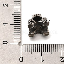 304ステンレススチールヨーロピアンビーズ  大穴ビーズ  エッフェル塔  アンティークシルバー  11.5x10.5x10.5mm  穴：4.5mm&nbsp;STAS-G350-34AS