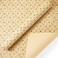 花のギフト包装紙  クリスマスラッピング包装材料  淡い茶色  680x480x0.1mm  20個/セット&nbsp;DIY-TAC0020-52A