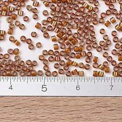 MIYUKIデリカビーズ  シリンダー  日本製シードビーズ  11/0  （db1779)白裏地ダークトパーズab  1.3x1.6mm  穴：0.8mm  約2000PCS /ボトル  10 G /ボトル&nbsp;SEED-JP0008-DB1779