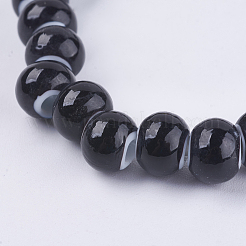 ランプワークビーズ  ロンデル  ラベンダー  8~8.5x6.5~7mm  穴：3mm&nbsp;LAMP-F012-D02