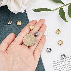 レトロ 304 ステンレス ビーズ  命の木とフラットラウンド  ミックスカラー  10x5.5mm  穴：2mm  2色  4個/カラー  8個/箱&nbsp;STAS-UN0013-79