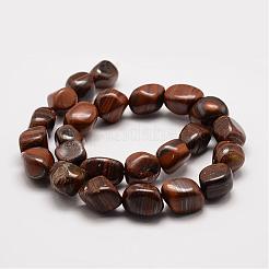 天然虎鉄ビーズ連売り  タンブルストーン  ナゲット  18~25x16~18x12~16mm  穴：1~1.8mm  約19~22個/連  15.75インチ&nbsp;G-K153-D04
