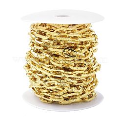 合金フィガロチェーン  スプールで  長持ちメッキ  溶接されていない  ゴールドカラー  14~21x7.5~9x2.5mm  約10.93ヤード（10m）/ロール&nbsp;LCHA-D002-02G
