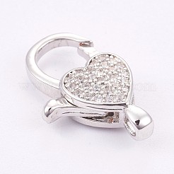 真鍮マイクロパヴェキュービックジルコニアカニカン  長持ちメッキ  プラチナ  20x13x5mm  穴：2x2.5mm&nbsp;LS-ZIRC-E149-34P