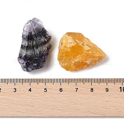 天然な蛍石のディスプレイ装飾  家の装飾用品  ナゲット  26~39x17~21x11~22mm  ボックス: 100x83x37.5mm&nbsp;G-H084-02A
