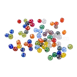 ラウンドガラスシードビーズ  透明色の虹  ラウンド  ミックスカラー  12/0  4mm  穴：1.5mm  10色  300個/カラー  3000個/箱&nbsp;SEED-CJ0001-03