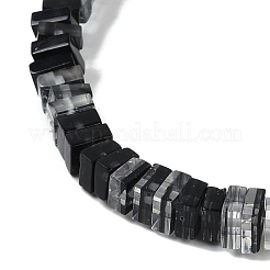 手作りランプワークビーズ連売り  シードビーズ付きスクエア  ブラック  5.5~6x5~6x2.5~3mm  穴：0.7mm  約151~153個/連  16.14''（41センチメートル）&nbsp;LAMP-Q037-02B-11