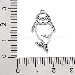 ステンレスペンダント201個  アシカのチャーム  切り取る  ステンレス鋼色  27x14x1mm  穴：1.4mm&nbsp;SA-CBA5D66-05P
