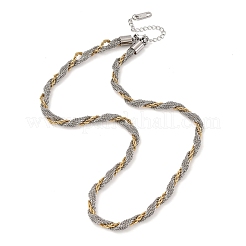 4mm 304 ステンレススチールロープチェーンネックレス  ゴールデン·ステンレス鋼色  15.87インチ（40.3cm）&nbsp;NJEW-Z095-01GP-02