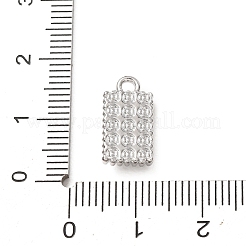 合金ラインストーンチャーム  プラスチックパール付き  月と星のチャームが付いた長方形  プラチナ  14.5x8x3mm  穴：1.6mm&nbsp;RB-CBA7F7E-07P