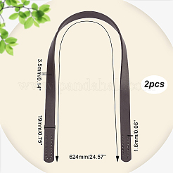 Puイミテーションレザーバッグハンドル  バッグの持ち手を縫い付ける  コーヒー  62.4x1.9x0.35cm  穴：1.6mm&nbsp;FIND-WH0036-53B