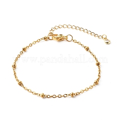 304ステンレススチールペーパークリップ＆サテライトチェーンブレスレットセット  ゴールドカラー  7-1/2インチ（19cm）  2個/セット&nbsp;BJEW-JB06523