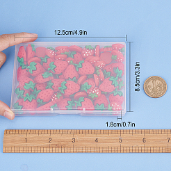 60個2スタイルの樹脂カボション  模造食品  苺  レッド  15~23x16~17x5.5~10mm  30個/スタイル&nbsp;CRES-SC0002-36