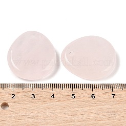 天然石ローズクォーツペンダント  フラットティアドロップチャーム  28x25x6mm  穴：2mm&nbsp;G-M440-03B