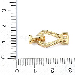 真鍮製マイクロペーブクリアキュービックジルコニアの留め金  ティアドロップ  18KGP本金メッキ  22mm  穴：1.2mm&nbsp;KK-U059-60G
