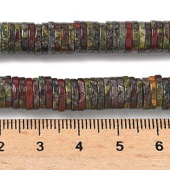 天然石ドラゴンブラッドビーズ連売り  ディスク  ヒシビーズ  8x1~1.5mm  穴：1.2mm  約304個/連  15.16''（38.5センチメートル）&nbsp;G-G329-B07-8x1mm