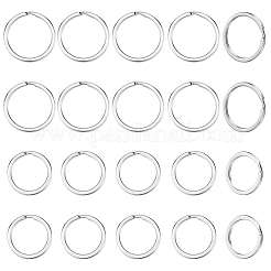 40個 2スタイル 304ステンレススチール スプリットキーリング  キーの留め金  ステンレス鋼色  20~25x2mm  内径：16~20.5mm  20個/スタイル&nbsp;STAS-CY0001-03