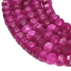 染め加工天然石ホワイトジェイドビーズ連売り  カボチャ  多面カット  スミレ  9.5~10x7~8mm  穴：1.2mm  約51個/連  14.76''（37.5センチメートル）&nbsp;GG-CBA9106-01E