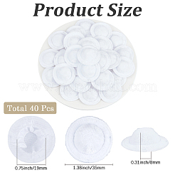 布製人形用帽子40個  フラットラウンド  ホワイト  35x8mm  内径：19mm&nbsp;AJEW-SC0031-35