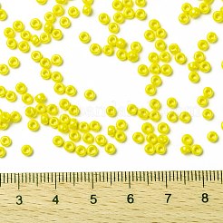 MIYUKIラウンドロカイユビーズ  日本製シードビーズ  （rr422)不透明な黄色の光沢  8/0  3mm  穴：1mm  約422~455PCS /ボトル  10 G /ボトル&nbsp;SEED-JP0009-RR0422