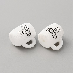 単語教師ライフシリコンビーズ付きカップ  ホワイト  20x22x16mm  穴：2mm  内径：8x4mm&nbsp;SIL-WH0006-18F