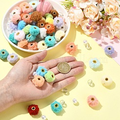 DIYラウンド＆ロンデルビーズ探しキット  ウサギの毛の模造品、ヨーロッパのビーズを含む  ABSプラスチック製模造真珠とガラスビーズ  ミックスカラー  9.5~20x9.5~12mm  穴：1.5~4mm  100個/セット&nbsp;DIY-YW0017-85