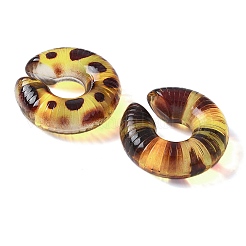 樹脂カボション  ヒョウ柄の模様で  文字C  29x29.5x10mm&nbsp;RESI-D300-05A