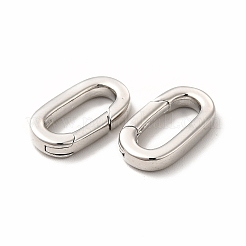 ラックメッキ真鍮スプリングゲートリング  長持ちメッキ  カドミウムフリー＆鉛フリー  プラチナ  14x8x2.7mm  穴：10.2x4.2mm&nbsp;KK-H436-13A-P