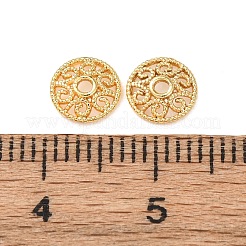 真鍮製ビーズキャップ  ラックめっき  長持ちメッキ  中空フラットラウンド  ゴールドカラー  6.5x1.5mm  穴：1.2mm&nbsp;KK-L272-02G