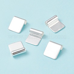 真鍮製グルーフラットパッドベイル  銀色のメッキ  18x15.5mm  穴：4.5mm&nbsp;KK-D519-A-S