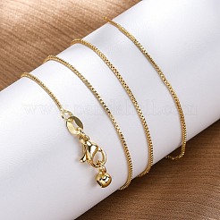 真鍮ベネチアンチェーン  ベネチアンチェーンネックレス  カニカンとスライダービーズ付き  長持ちメッキ  18KGP本金メッキ  17.71インチ（45cm）  0.8mm&nbsp;NJEW-E151-04G