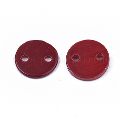 スプレーペイント淡水シェルリンクコネクター  フラットラウンド  ファイヤーブリック  10x2mm  穴：1.4mm&nbsp;X-SHEL-S276-27E