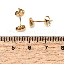 女性用304ステンレススチールスタッドピアス  ゴールドカラー  ハート  6x7mm&nbsp;EJEW-G459-01C-G
