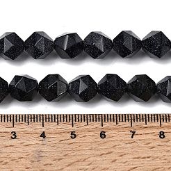 合成ブルーゴールドストーン青金砂石ビーズ連売り  スターカットラウンドビーズ  多面カット  9~10x9~10x9~10mm  穴：1~1.4mm  約38~40個/連  14.88''（15.08''センチメートル）&nbsp;G-Z119-A24-03