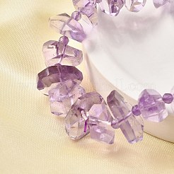 天然アメジストさざれチップストレッチブレスレット  グレードAA  多面カット  女性用スタッカブルブレスレット  紙とプラスチックの箱入りランダム  内径：1-7/8~2-1/4インチ（4.9~5.6cm）&nbsp;BJEW-Z100-01