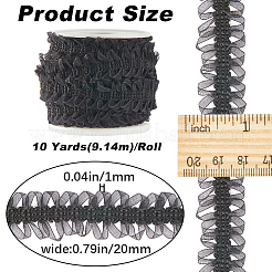 ジュエリー作りのための10ヤードのポリエステル弾性レーストリム  服飾材料  ブラック  3/4インチ（20mm）&nbsp;OCOR-GF0002-92A