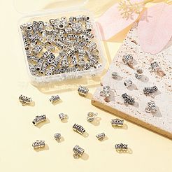 100 個 10 スタイル合金ハンガーリンク  チューブベイル  アンティークシルバー  6~11x6~14x4~7mm  穴：1~2.5mm  10個/スタイル&nbsp;PALLOY-CJ0003-06