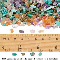 天然および合成混合宝石チップビーズ  穴なし/ドリルなし  2~8x2~4mm  8素材  27g /材料  216 G /ボックス&nbsp;G-OC0001-57