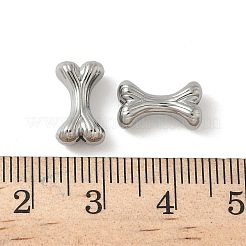 304ステンレススチールビーズ  骨  変色防止  ステンレス鋼色  12x7x5mm  穴：1.2mm&nbsp;STAS-F320-14B-P