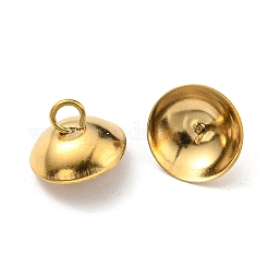 304ステンレスカップペグベイル  フラットラウンド  18KGP本金メッキ  6x10mm  穴：2mm  ピン：0.7mm&nbsp;STAS-G310-23G