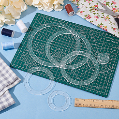 アクリル製の刺繍ツール  線画テンプレート  フラットラウンド  38~165x3mm  6個/セット&nbsp;DIY-WH0028-91B