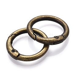合金プッシュ式リングカン  カドミウムフリー＆鉛フリー  アンティークブロンズ  6ゲージ  26x4mm&nbsp;AJEW-WH0129-48B-AB