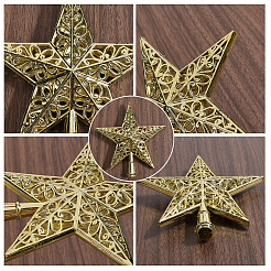 星型プラスチッククリスマスツリートップ飾り  クリスマスツリーパーティーの装飾用  ゴールド  150x142x26mm&nbsp;AJEW-WH20004-17B