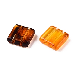 不透明なアクリルビーズ  正方形  チョコレート  8x8x3mm  穴：1mm&nbsp;OACR-M018-03C