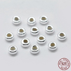 925スターリングシルバースペーサービーズ  ロンデル  銀  4x2mm  穴：1mm  約50個/5g&nbsp;STER-K171-38S-02
