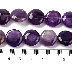 天然石アメジストビーズ連売り  フラットラウンド  16x6.5~7mm  穴：1.2mm  約25個/連  14.96~15.35インチ（38~39cm）&nbsp;X1-G-C159-A08-01