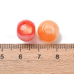 グリッターパウダー入り不透明樹脂、ヨーロピアンビーズ  丸い大きな穴ビーズ  ミックスカラー  12x9mm  穴：4.5mm&nbsp;RESI-G119-05