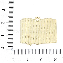 新学期用合金エナメルペンダント  しおりチャーム付きの本  ゴールドカラー  ミックスカラー  22.5x26.5x1mm  穴：2mm&nbsp;FIND-E054-02M